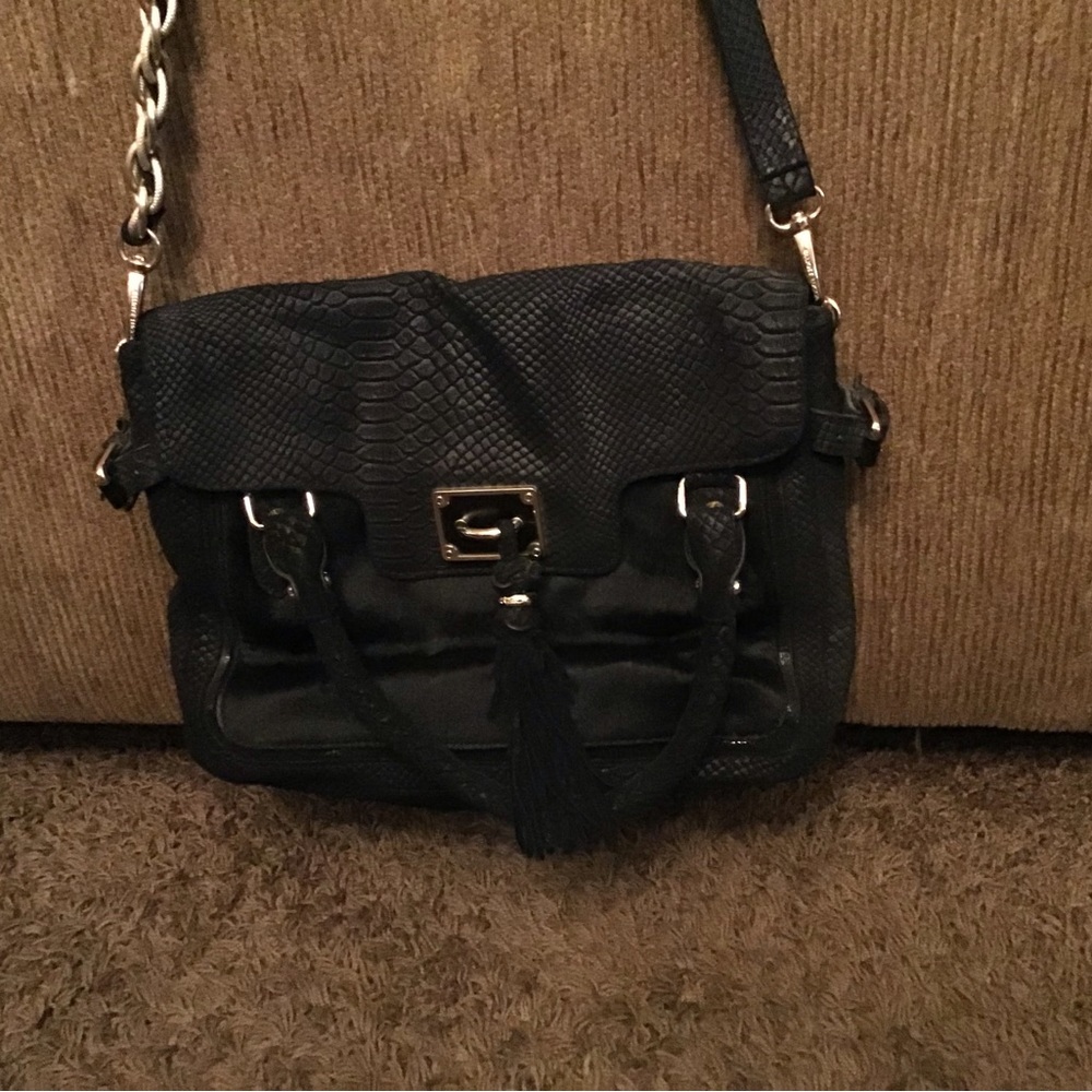 Elliot Luca Black Suede with Tassel Handbag